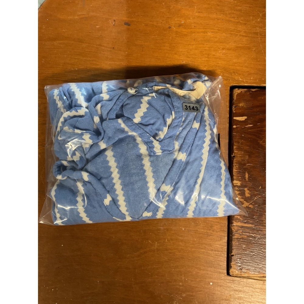 Beachgold Women Romper Blue White Striped Rayon Pineapple Charm Size Extra Small - Picture 11 of 11